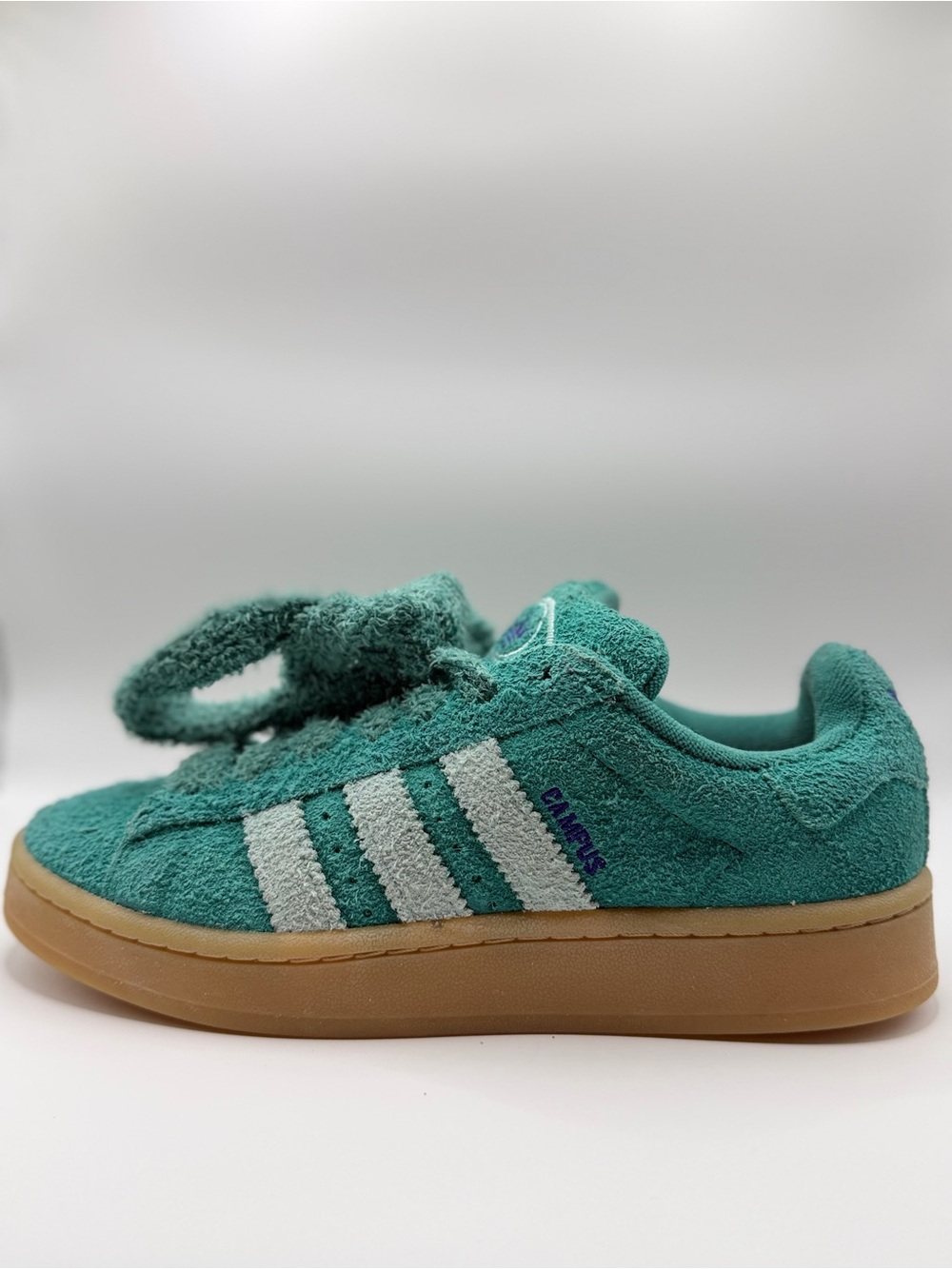adidas Originals Teal Green Campus Suede Women's Sneaker with Gum Sole